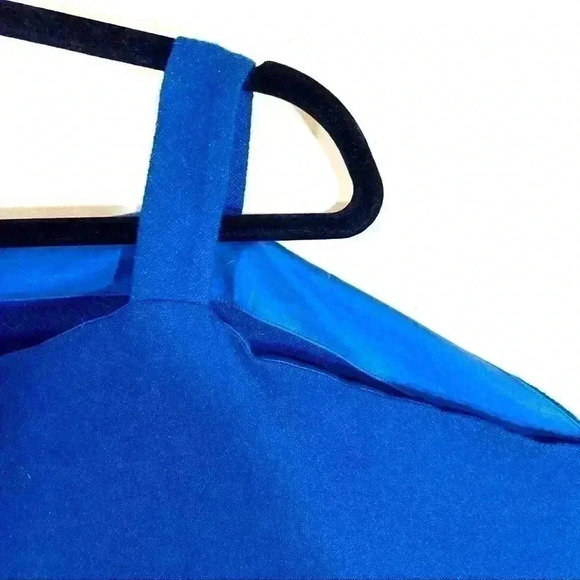 Tibi Royal Blue Cold Shoulder Cut Out Wool Blouse - Picture 5 of 15